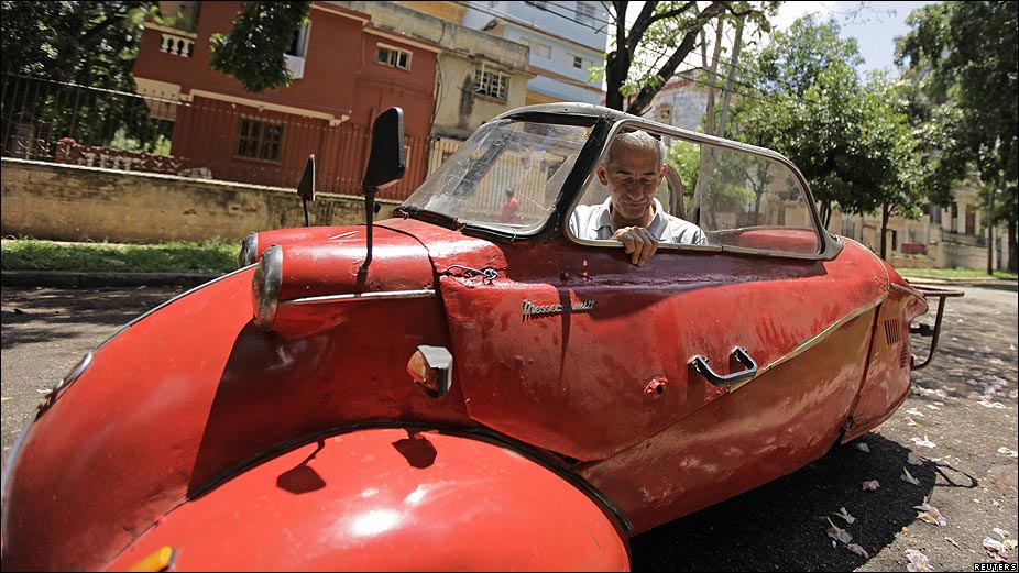 This Messerschmitt KR200 is on the streets of Havana Cuba