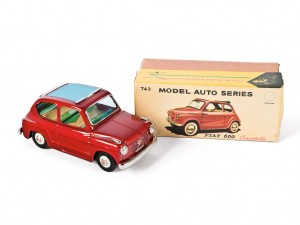 Lot 182: Bandai Fiat 600 Toy Car and Original Box SOLD for $